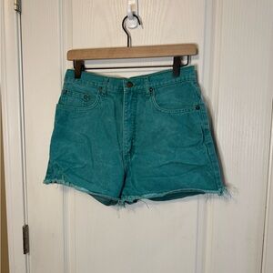 Vintage Teal Denim Women Shorts